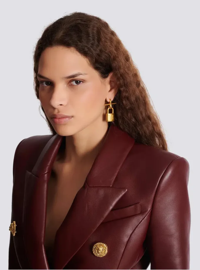 Brass Pulse padlock earrings