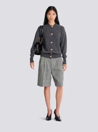 Buttoned eco-cashmere cardigan