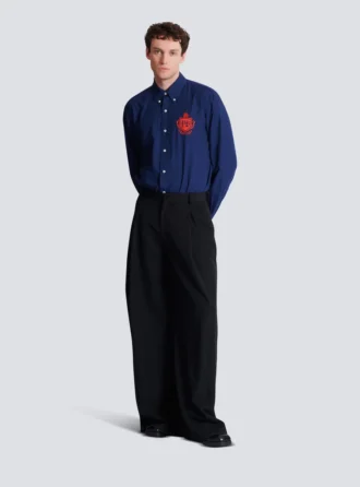 College Emblem shirt in Oxford cotton