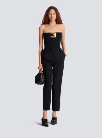 Crepe bustier bodysuit with belt detail