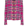 Cropped jacket in glitter plaid tweed