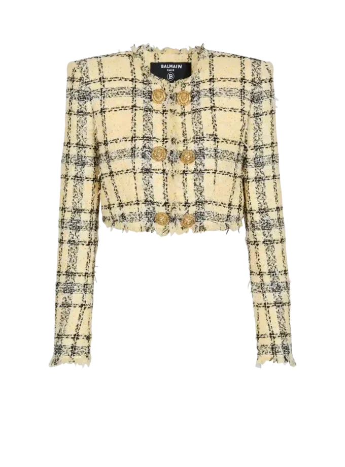 Cropped jacket in glitter tweed