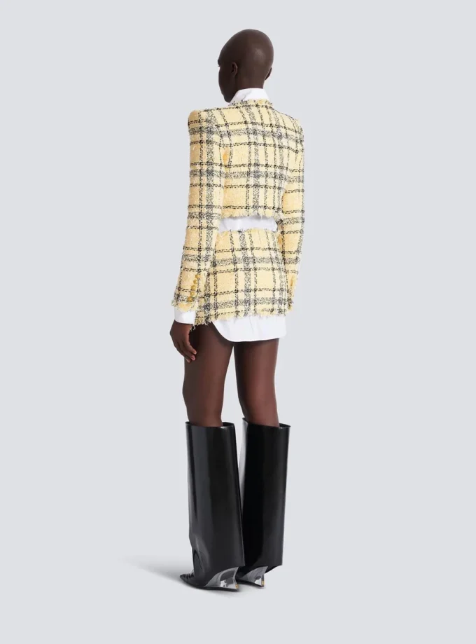 Cropped jacket in glitter tweed