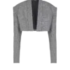 Cropped jacket in Prince of Wales jacquard