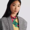Cropped jacket in Prince of Wales jacquard