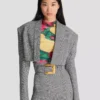 Cropped jacket in Prince of Wales jacquard