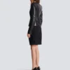 Cropped peplum lambskin jacket