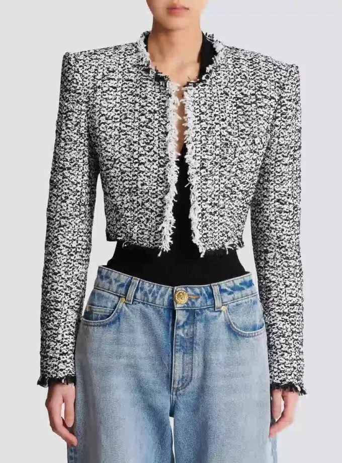 Cropped tweed jacket