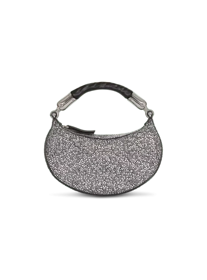 Ebene Mini bag in suede and crystals