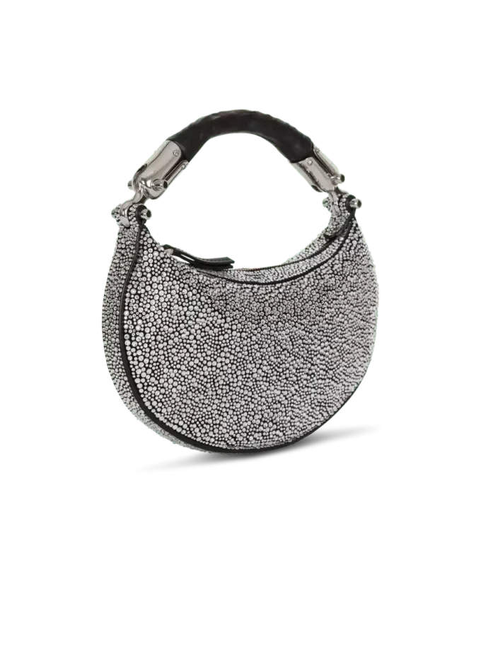 Ebene Mini bag in suede and crystals