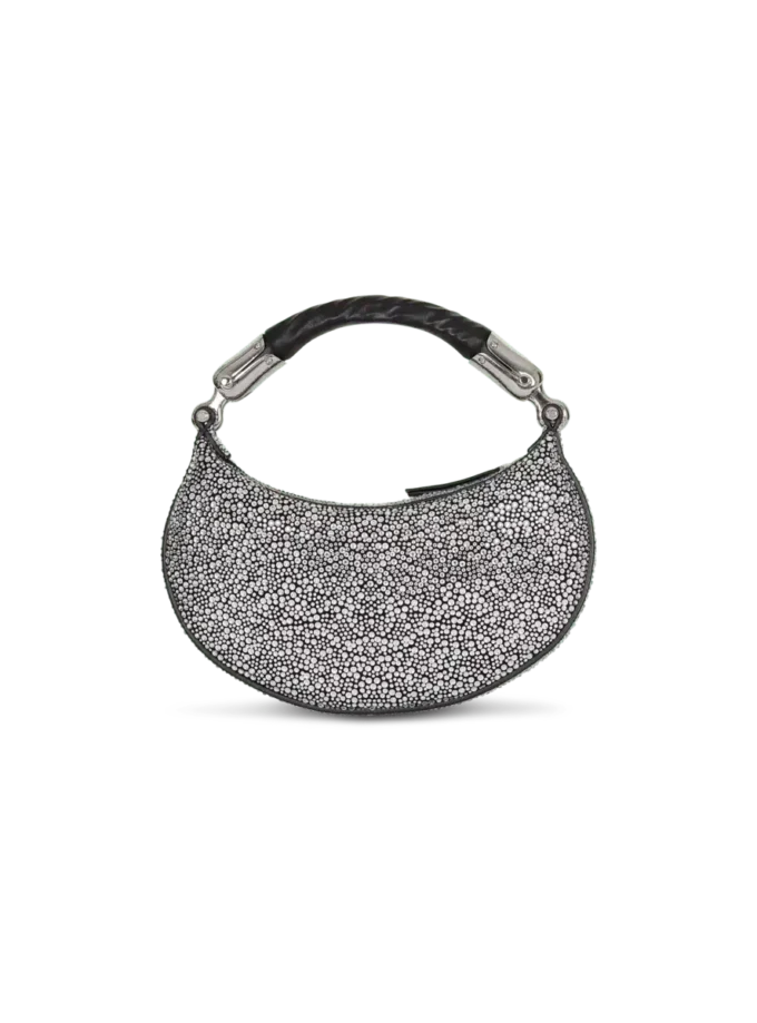 Ebene Mini bag in suede and crystals