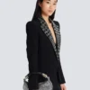 Ebene Mini bag in suede and crystals