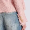 Edge-to-edge sequin tweed jacket