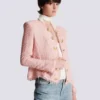 Edge-to-edge sequin tweed jacket