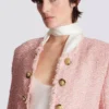 Edge-to-edge sequin tweed jacket