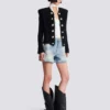 Edge-to-edge tweed jacket