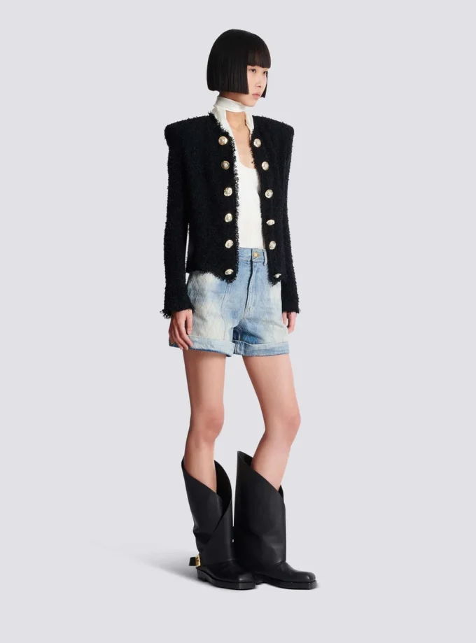 Edge-to-edge tweed jacket