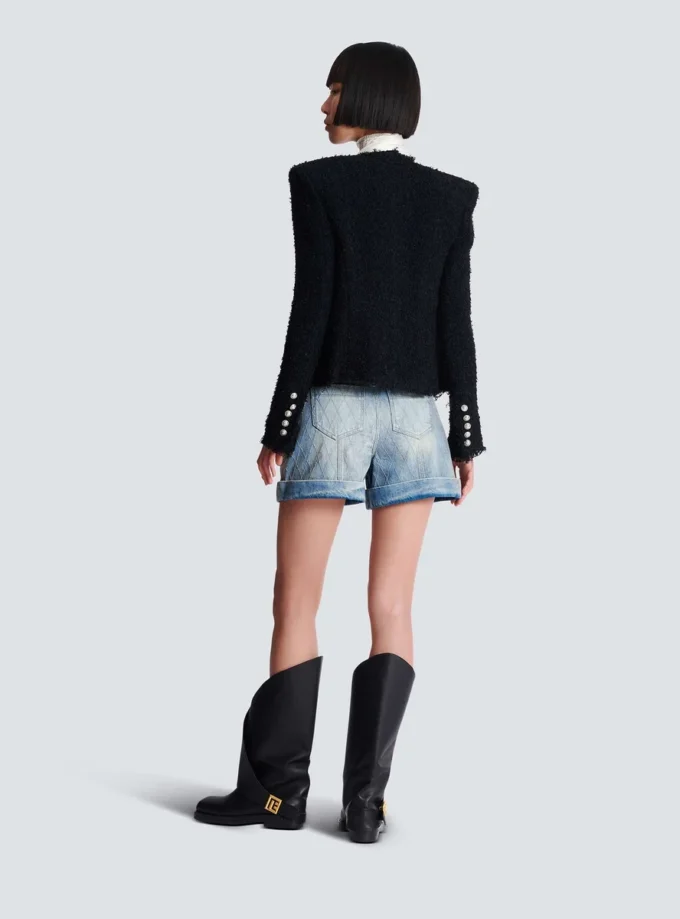 Edge-to-edge tweed jacket