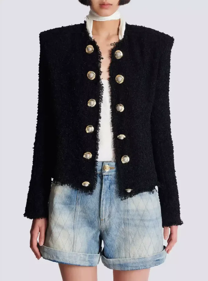 Edge-to-edge tweed jacket