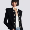 Edge-to-edge tweed jacket