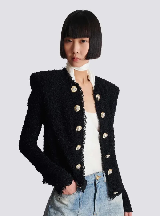 Edge-to-edge tweed jacket