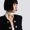 Edge-to-edge tweed jacket