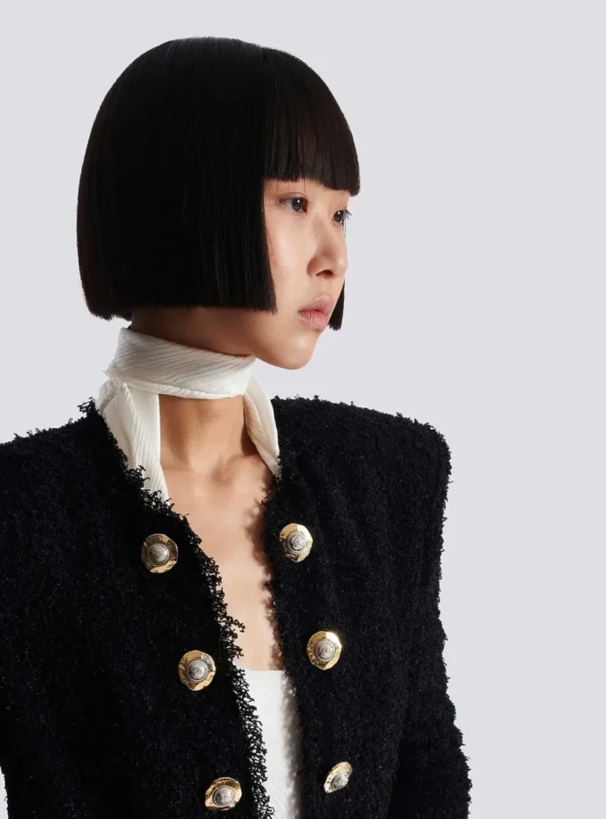 Edge-to-edge tweed jacket