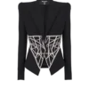 Embroidered slim-fit grain de poudre jacket