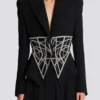 Embroidered slim-fit grain de poudre jacket