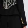 Embroidered slim-fit grain de poudre jacket