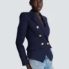 Fitted wool 6-buttons jacket