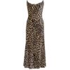 Flowing leopard print velvet dress