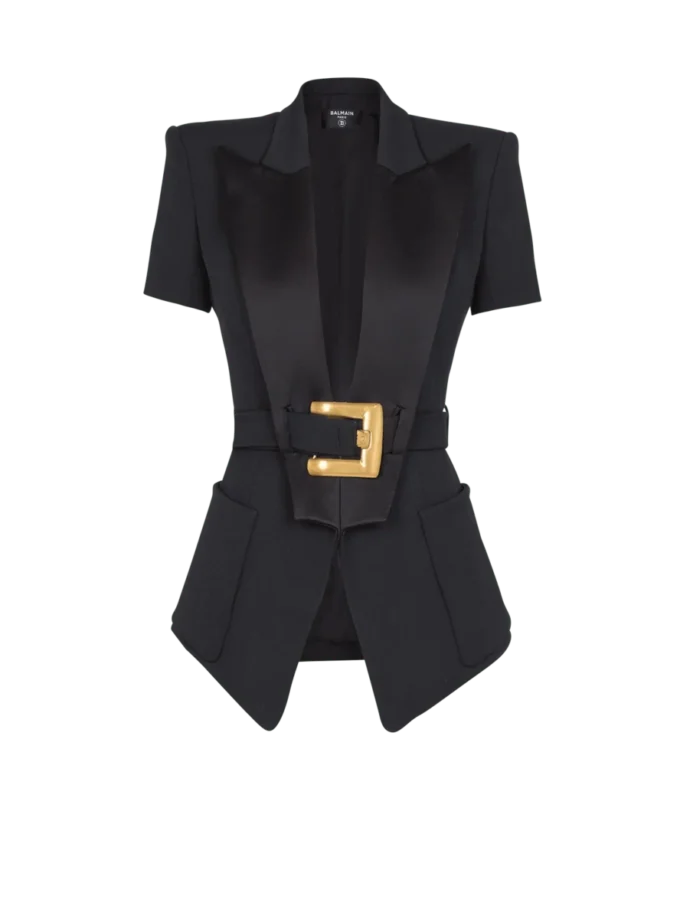 Grain de poudre jacket with belt detail