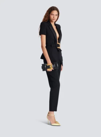 Grain de poudre jacket with belt detail