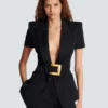 Grain de poudre jacket with belt detail