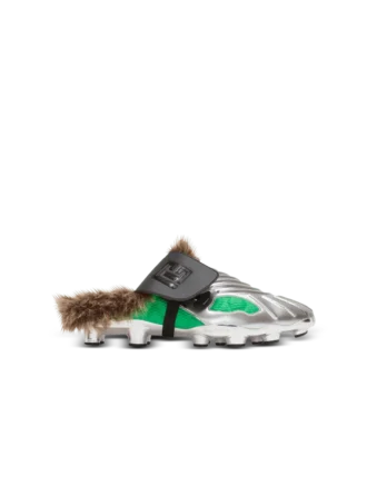 Half Time faux fur-lined mules with technical fabrics