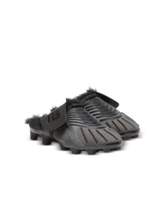 Half Time faux fur-lined mules with technical fabrics