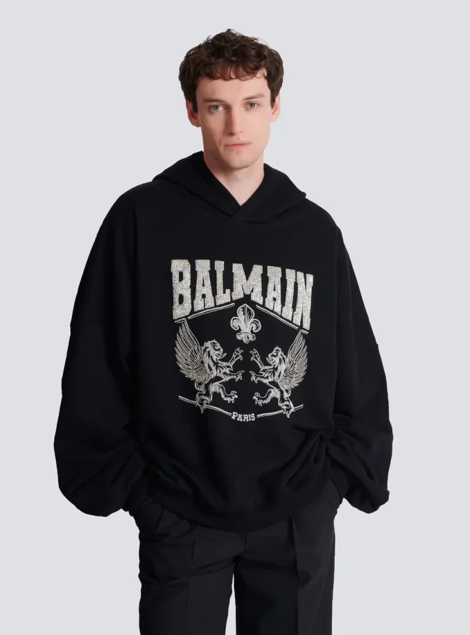Hoodie with crystal embroidery