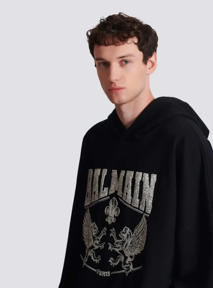 Hoodie with crystal embroidery