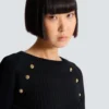 Knit top with buttons