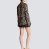 Leopard print ruffled shirt