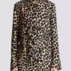 Leopard print ruffled shirt