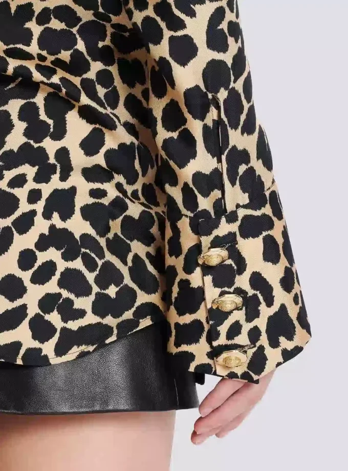 Leopard print ruffled shirt