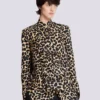 Leopard print ruffled shirt