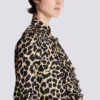 Leopard print ruffled shirt
