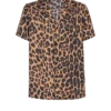 Leopard print silk pyjama shirt