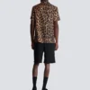 Leopard print silk pyjama shirt
