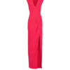 Long crepe dress with embellished detail