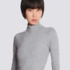 Long draped cotton knit dress