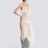 Long flowing dress with lace ruffles